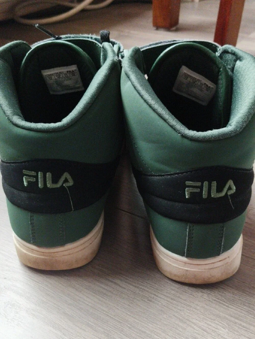 Fila Men's High-Top Sneakers in Dark Green and Black Size 12